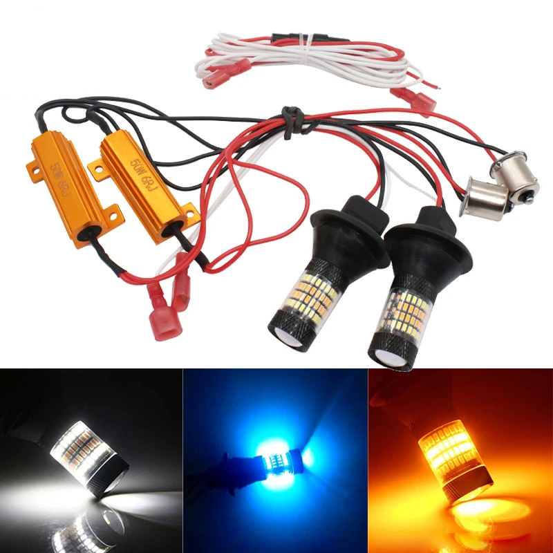 

1Set P21W PY21W W21W T20 7440 96LED BAU15S BA15S 1156 Daytime Running lights&ampTurn Signal Light Dual led lights for car