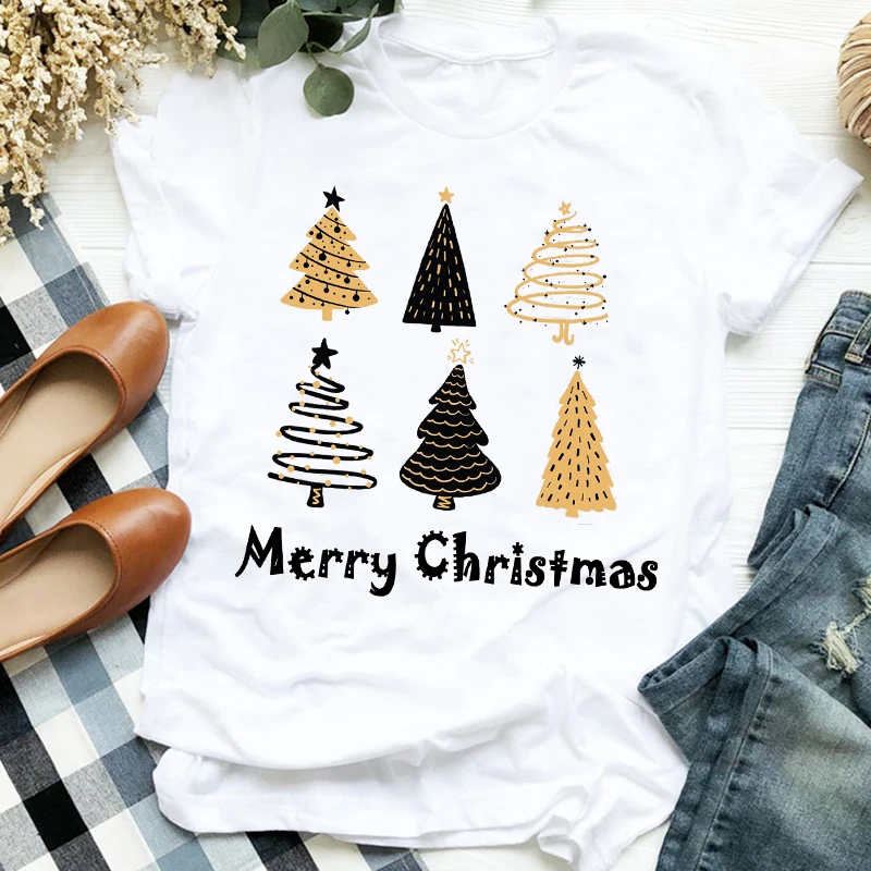 

Женская рождественская елка, зимний сезон, новый год, печать, праздничный тренд, женская футболка с графическим принтом, футболка