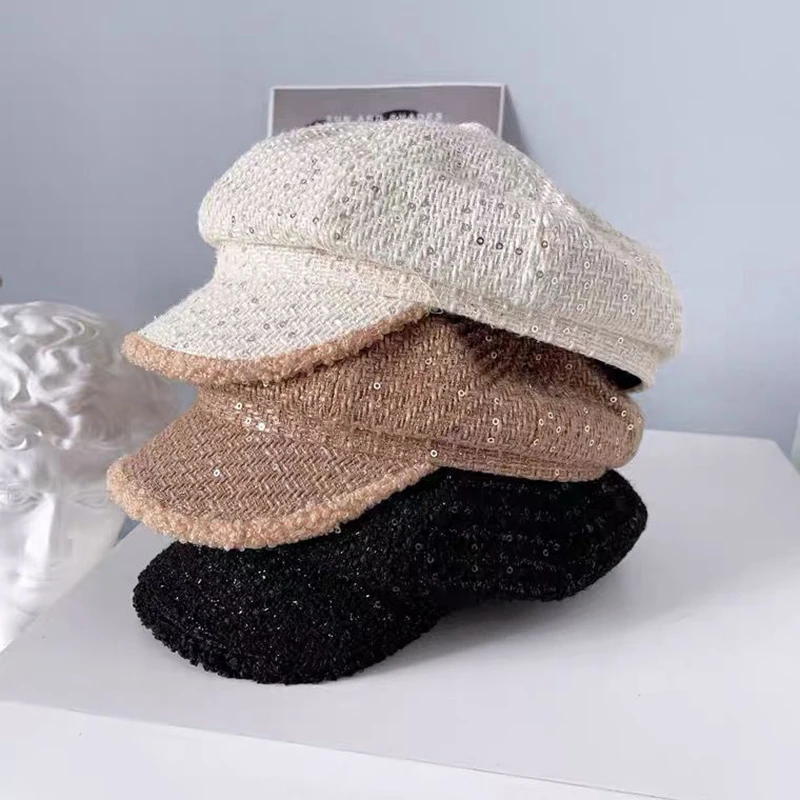 

Berets for Women's Spring Summer Sunhat Beret Female Navy Hat Fashion Casual Octagonal Retro Hats Peaked Cap Send Girlfriend