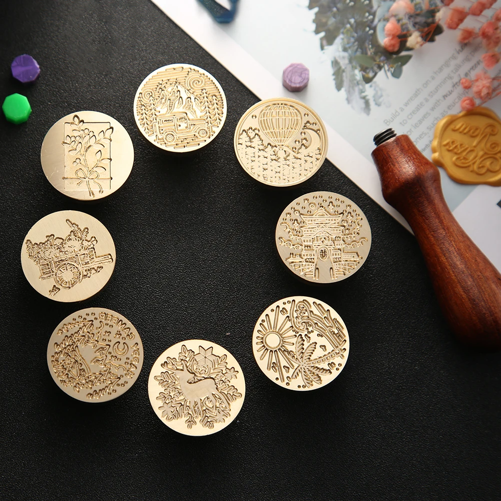 

Wood Handle for Wedding Invitation Gift Retro Wax Seal Antique Sealing Wax Stamp Handcrafts Wedding Invitations Metal Decorate