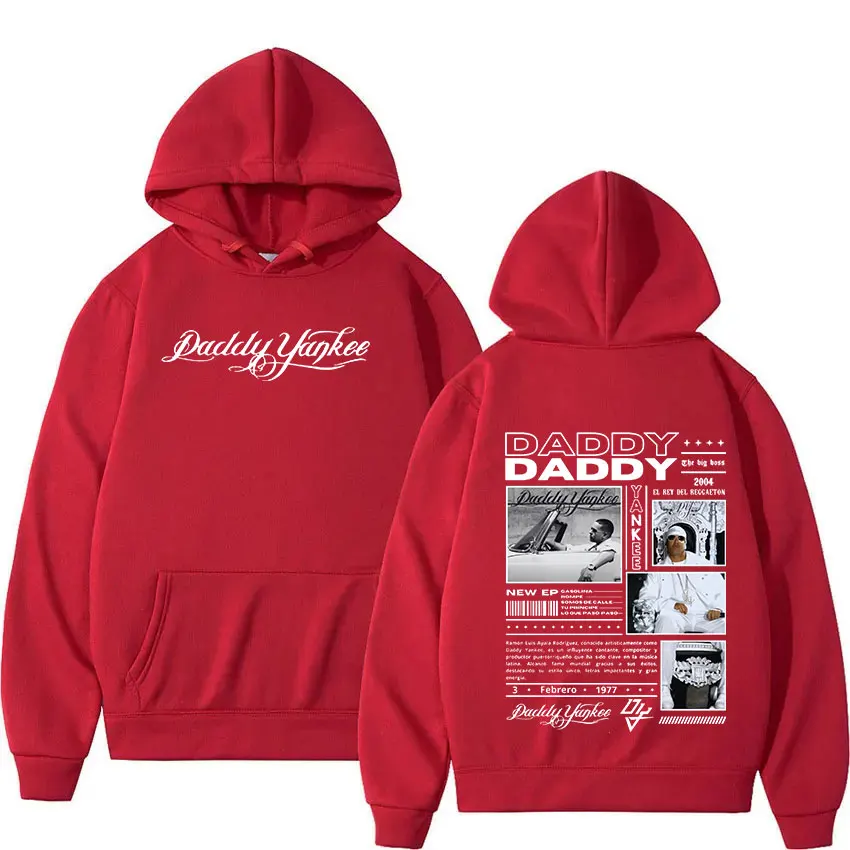 Фото Рэпер Daddy Yankee 2024-2025, новая толстовка с капюшоном в стиле альбом, мужской пуловер в стиле хип-хоп, готический пуловер, модная ретро-модная толстовка большого размера, уличная одежда №3