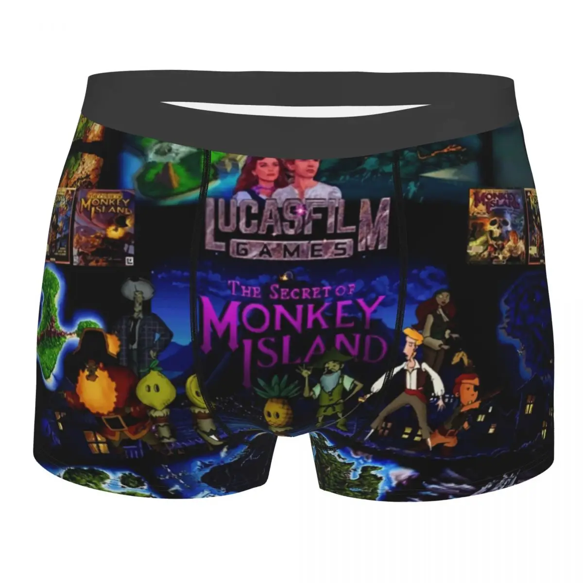 

Male Fashion Monkey Island Underwear Boxer Briefs Men Soft Shorts Underpants