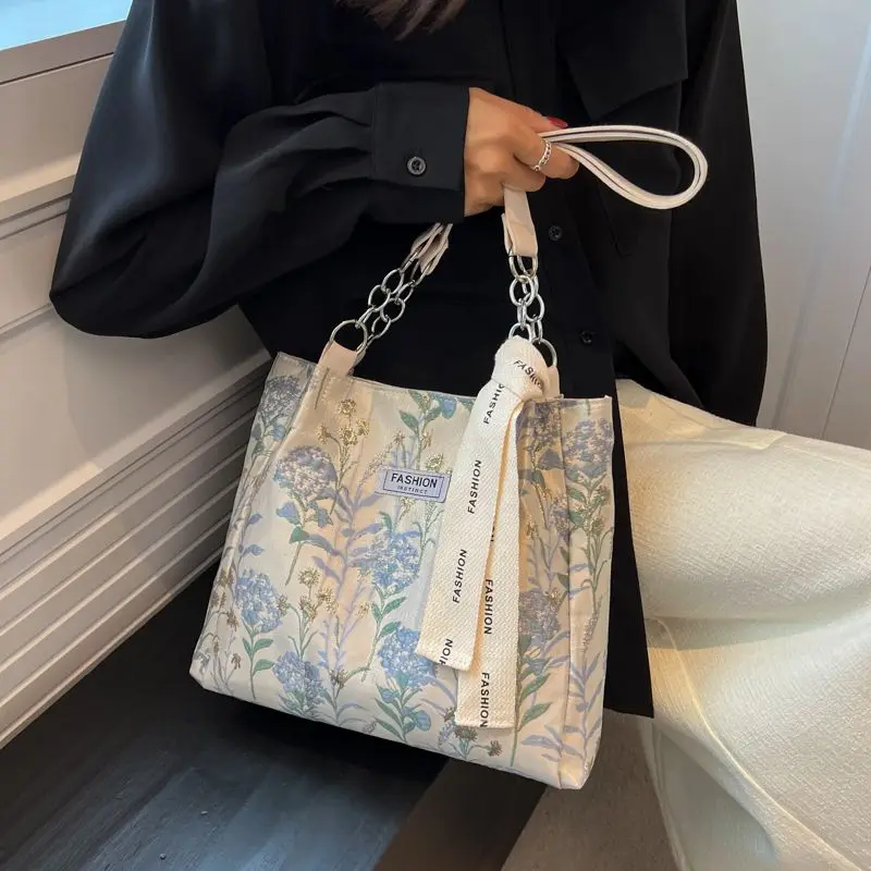 Fashion Handbag Bag Luxury Designer Purses Handbags for Women Canvas Shopper Jacquard Embroidery Summer Beach Shoulder Tote Bag