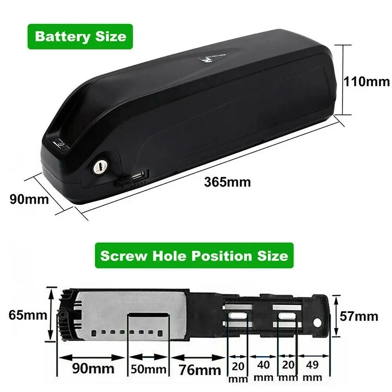 

18650 lithium ion battery pack for electric bicycle, 52V/48V/36V, 20000mAh, applicable to Hailong series bicycles