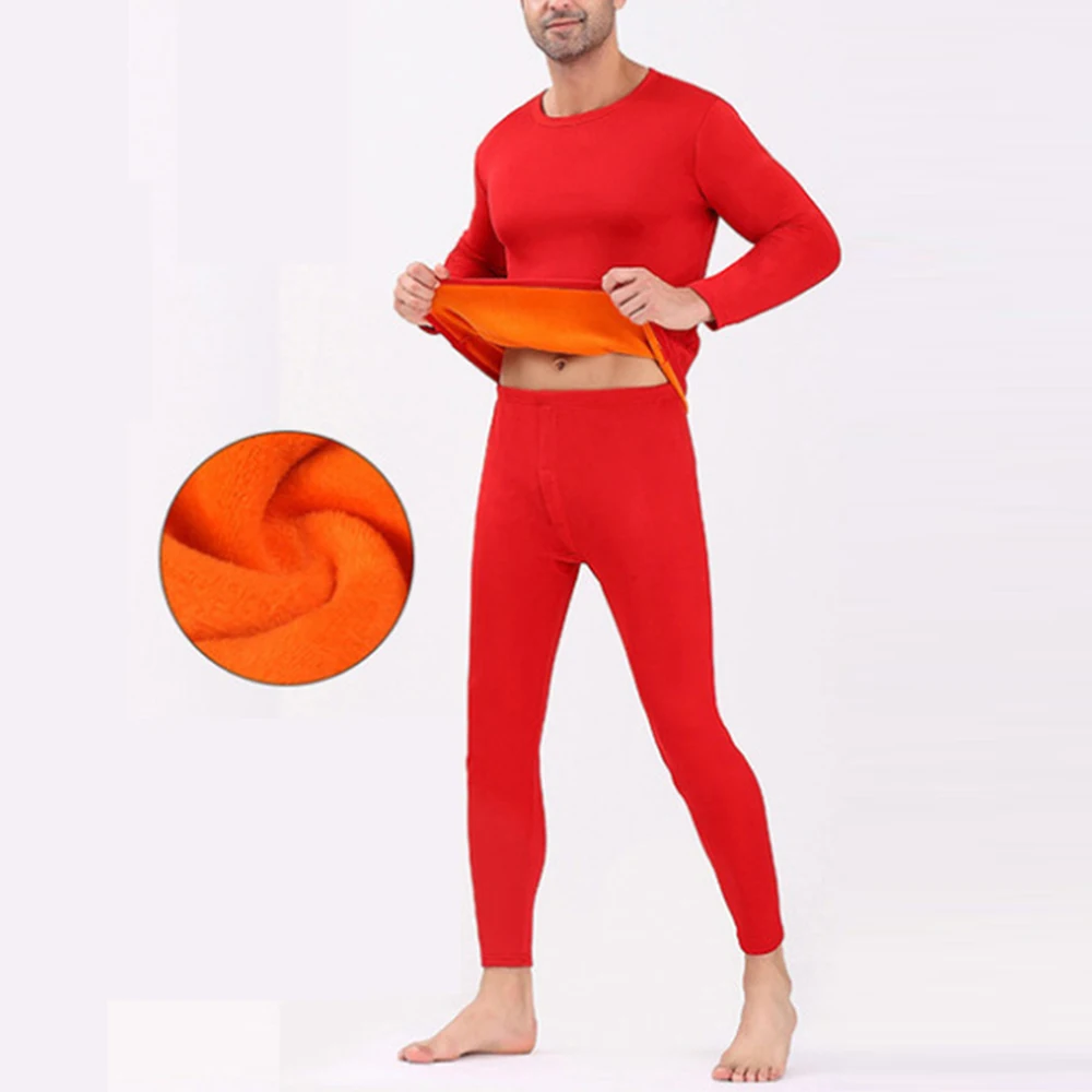 

Thermal Underwear Suit For Men And Women Winter Fleece Thickening Long Johns 2Pcs Warm Set Tops + Bottoms Leggings Winter Couple