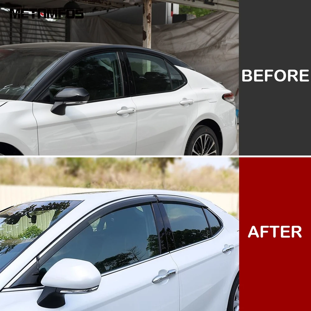 

Дефлектор боковых окон для Toyota Camry 2018-2021 2022, солнцезащитный козырек от дождя, навес, навес, отделка, аксессуары, Стайлинг автомобиля