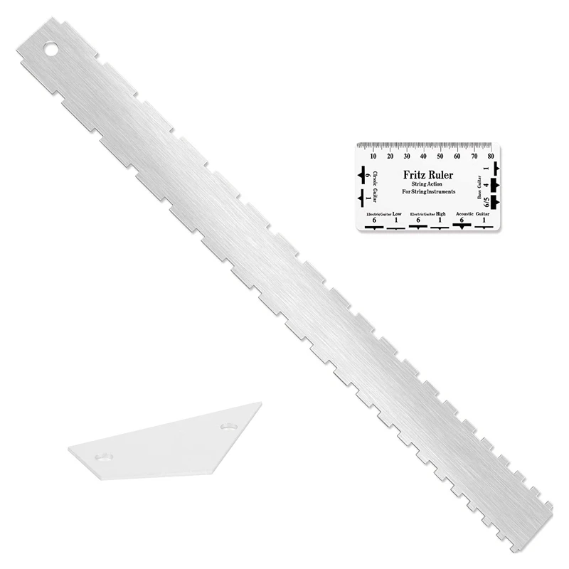 

Hot AD-Guitar Measurement Tool Set Guitar Fret Rocker Leveling Tool String Action Ruler Gauge For Guitar Bass Ukulele Mandolin