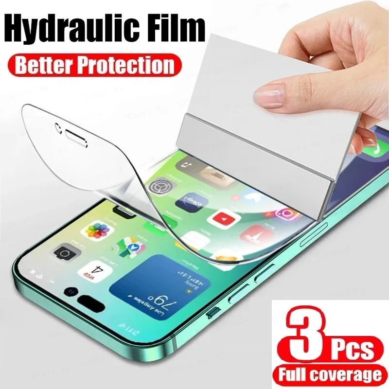 

Защитная пленка для iPhone 14, 13, 12, 11 Pro Max, XS, XR Mini, Гидрогелевая пленка для экрана iphone 6, 7, 8, 14 Plus, 5, SE, пленка, 3 шт.