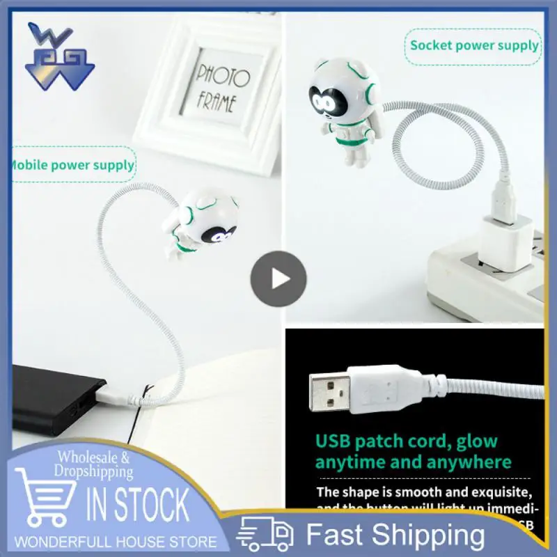 

Usb Rechargeable Led Night Light Power-saving Touching Control Astronaut Night Light Long Service Life Creative Book Lamp