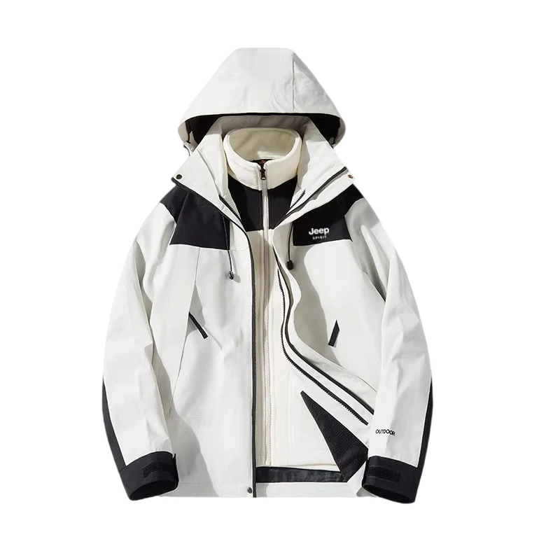 Jeep Three-in-One Jacket Outerwear Men's and Women's Spring Autumn Winter Outdoor Waterproof Mountaineering Suit 2024 New...