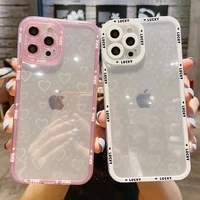 new love laser phone case for iphone 13 12 11pro max xs xr 7plus8plus transparent soft tpu angel lens shockproof buffer case