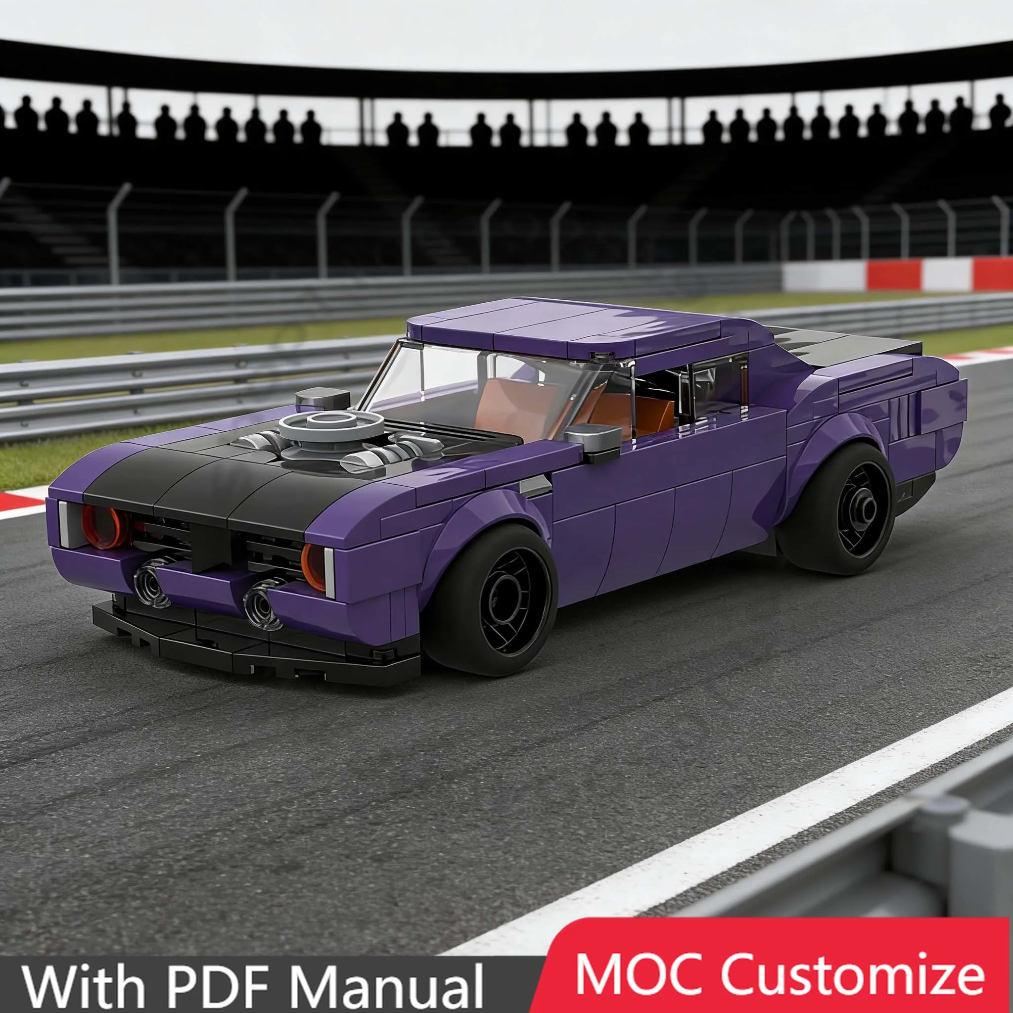 Фото 319 деталей: Скоростной спортивный автомобиль 1970 Plymouth Hemi 'Cuda Custom MOC, модульный конструктор, технология DIY, праздничный подарок, игрушка №1