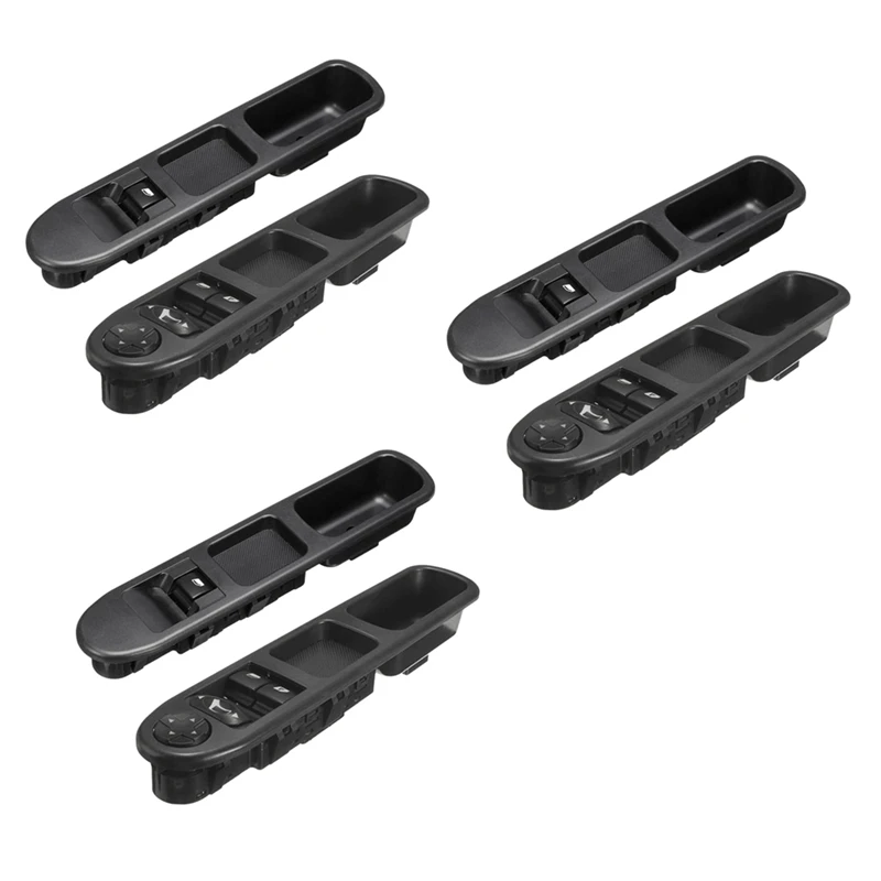 

6Pcs Driver Side + Passenger Side Electric Power Window Control Switch For Peugeot 207 2007-2015 6554QC 6490HQ 6554HJ