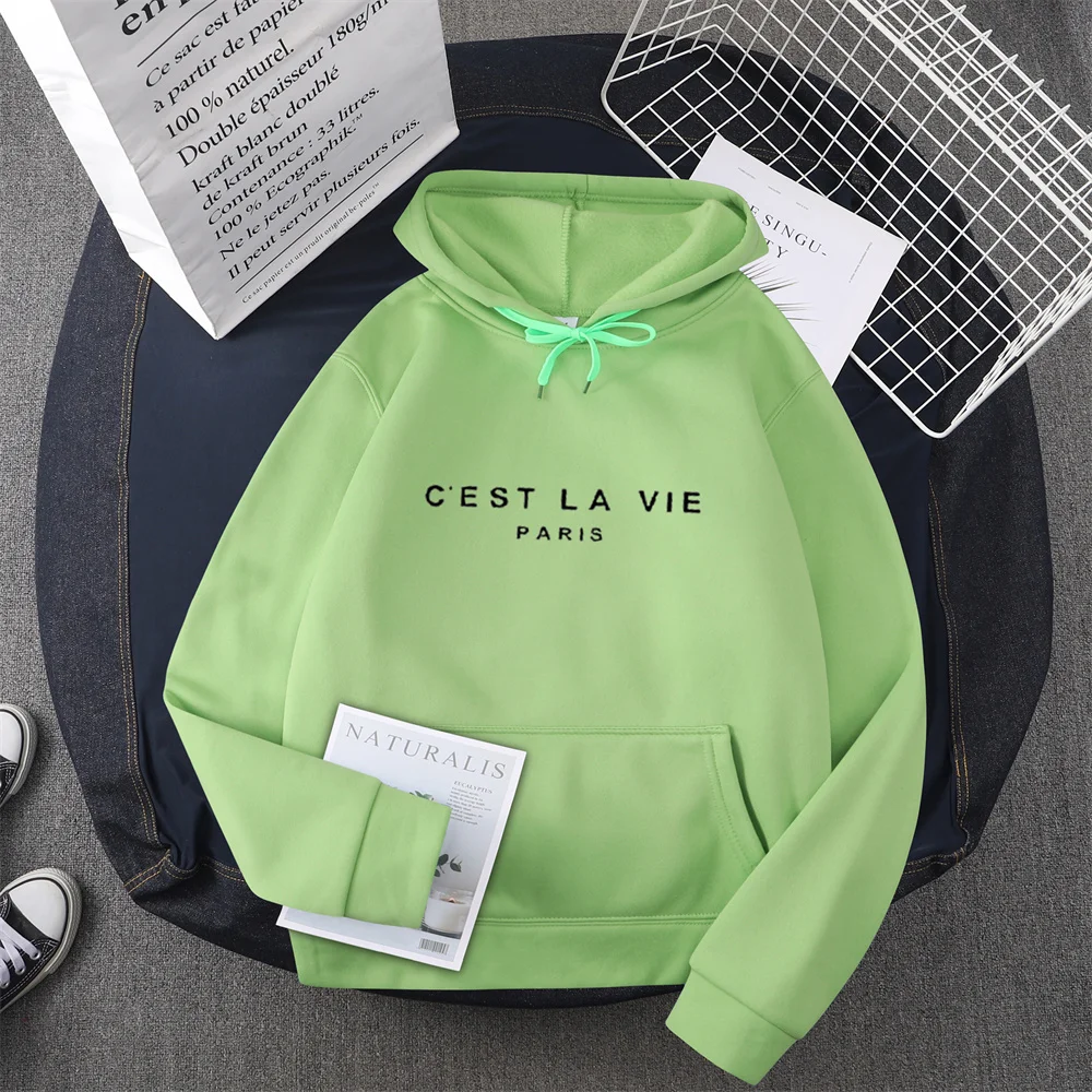 

2023 letter print new hooded sweater women's spring long-sleeved lazy style loose hooded top