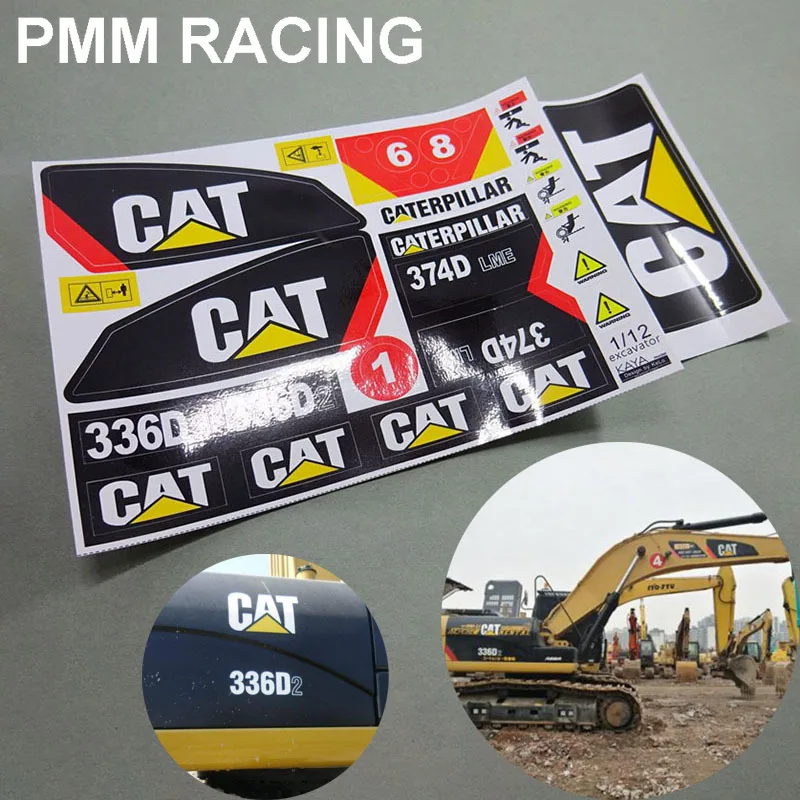 

Sticker Set Decoration for 1/12 Remote Control Excavator Electric CAT 336D2 Diy Parts Toys