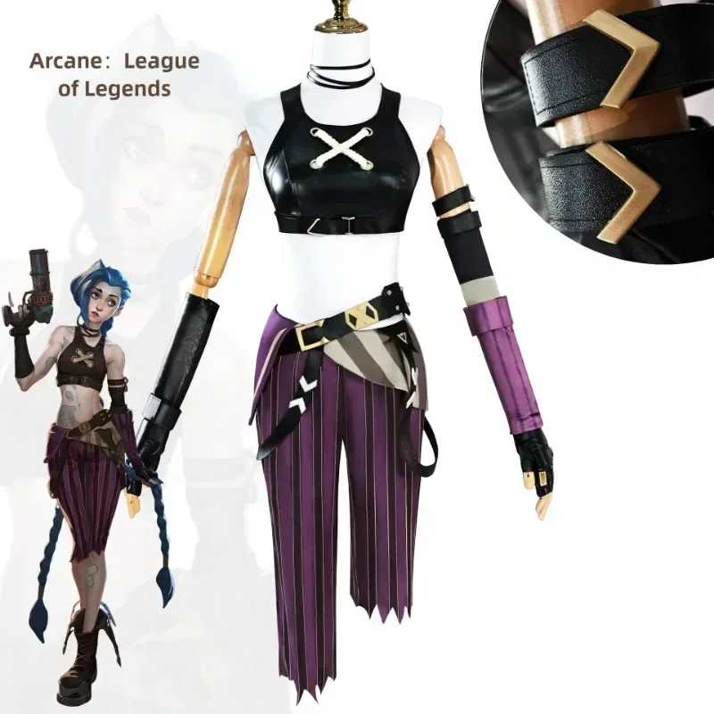 Аниме-игра LOL Arcane карнавальный костюм Crit Loli Jinx свободная пушка косплей наряд