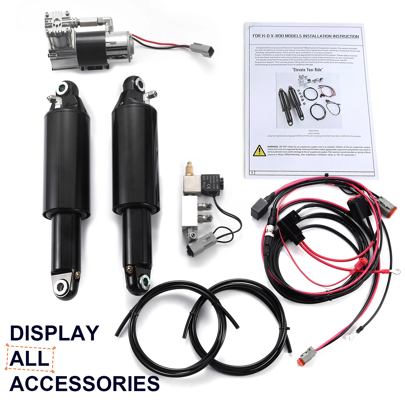 

Комплект пневматической подвески мотоцикла (амортизация регулируется) для Harley v-rod 2003-2017 гг.