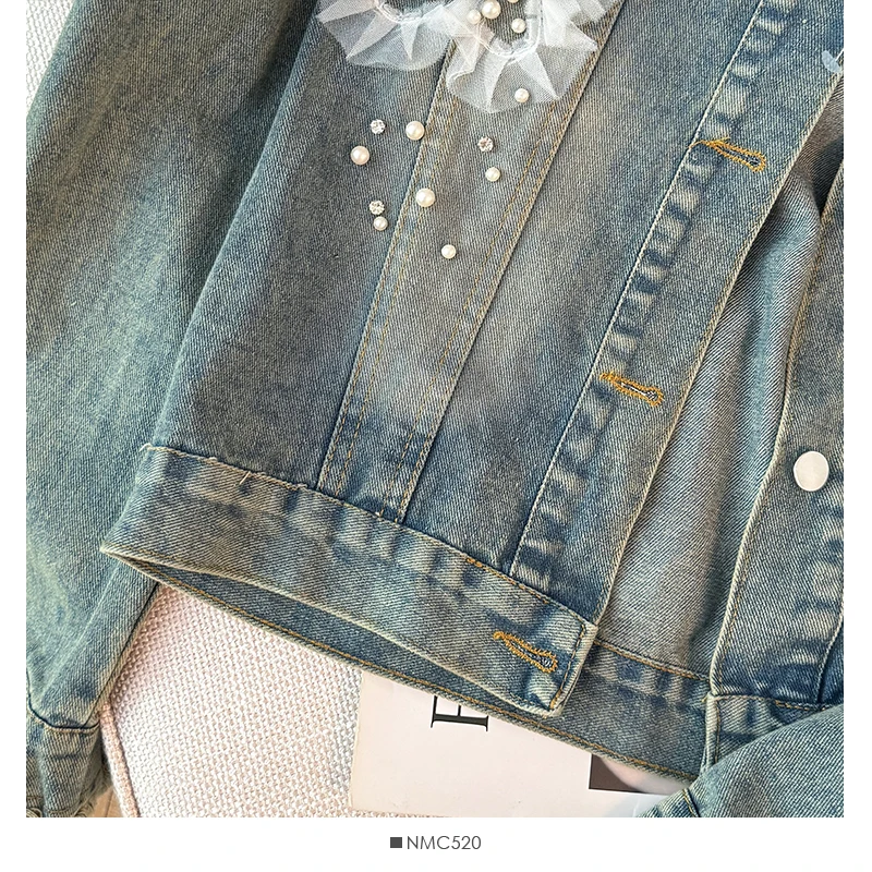 Куртка женская джинсовая в стиле ретро стильная повседневная верхняя одежда из