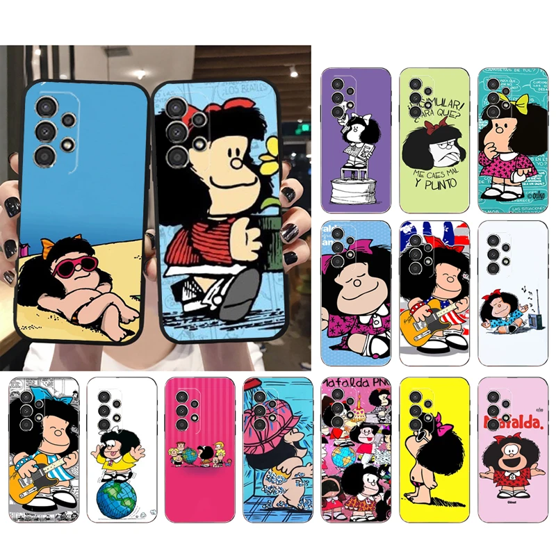 

Mafalda Phone Case for Samsung Galaxy A73 A13 A22 A32 A71 A33 A52 A53 A72 A73 A51 A31 A23 A34 A54 A52 A53S Funda