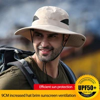 ourtdoors fisherman hats anti uv sunscreen mens plus size wide brim sun hat portable travelers camping on foot fishing cap