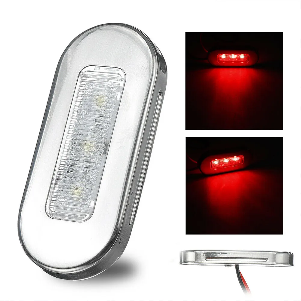 

4Pcs 3LED 12V -24V Marine RV Boat Yacht LED Courtesy Lights Cabin Deck Walkway Stair Light Taillight Tail Lamp Car Accessories