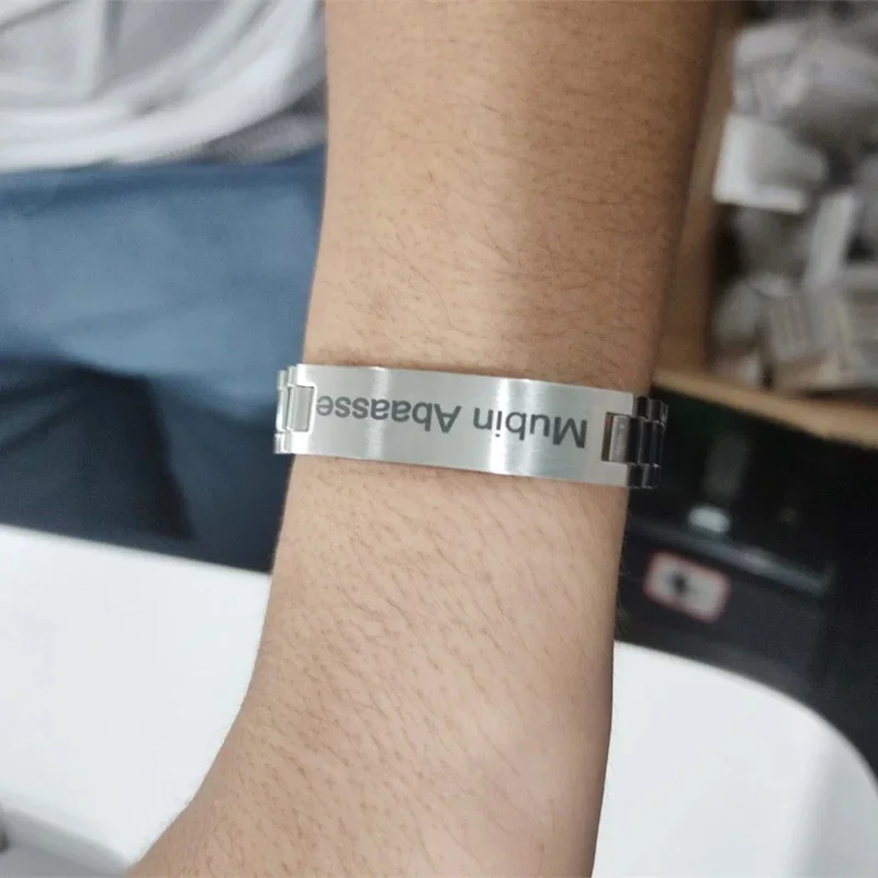 Мужские браслеты из нержавеющей стали с идентификационным номером ширина 15 мм
