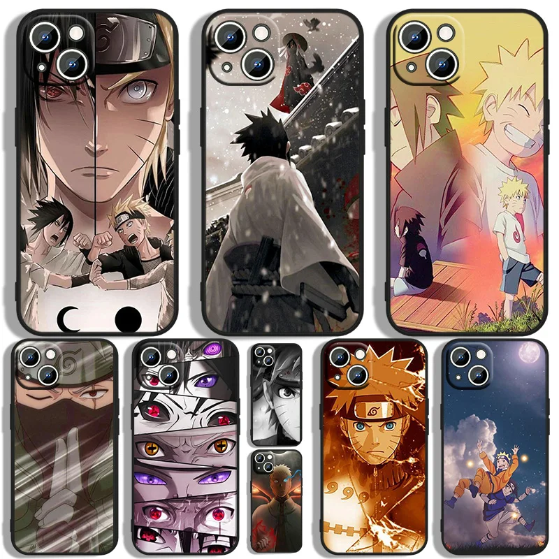 

Anti Drop New Japan Anime Naruto Phone Case For Apple iPhone 11 12 13 14 Max Mini 5 6 7 8 S SE X XR XS Pro Plus Black Silicone