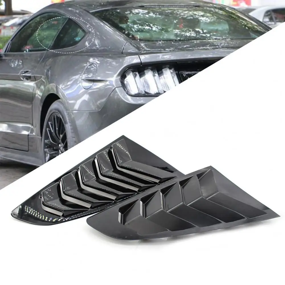 

2Pcs Reliable ABS Car Styling Gloss Black Window Scoops Covers Side Window Scoops for Ford Mustang 15-17