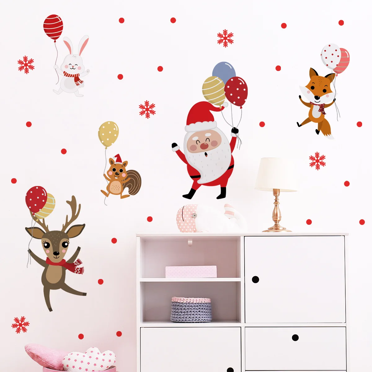 

Рождественские декоративные настенные наклейки в виде воздушного шара Санта-Клауса, декоративные настенные наклейки для стеклянной комна...