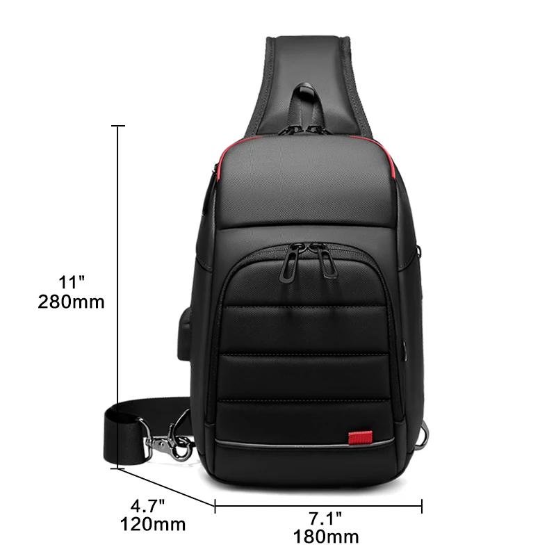 SPIDOR Multifunction Men Chest Bag quot;USB Backpack Charging Messenger Handbags Crossbody Shoulder Sling Male Bags Bolsas
