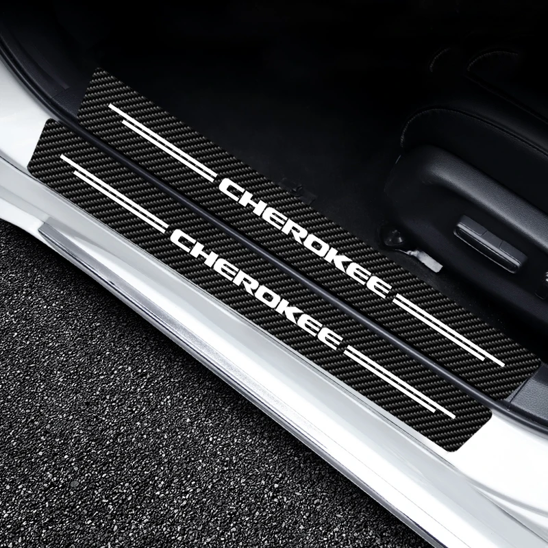 

Car Door Sill Stickers Anti-Stracth Decals Waterproof For Jeep Cherokee WL 2021 2020 2019 2018 2017 2016 2015 2014 2013 2012