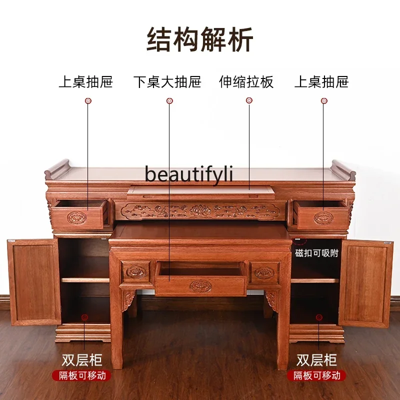 Красный сандал массив дерева алтарь курильница стол домашний новый китайский