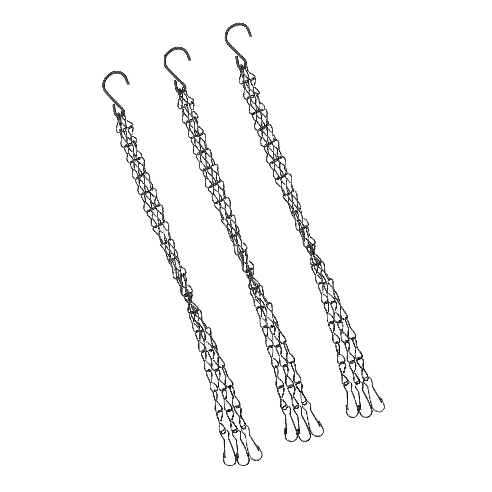 3Pcs Durable Balcony Flower Pot Hanging Iron Art Chains Basket Accessories |