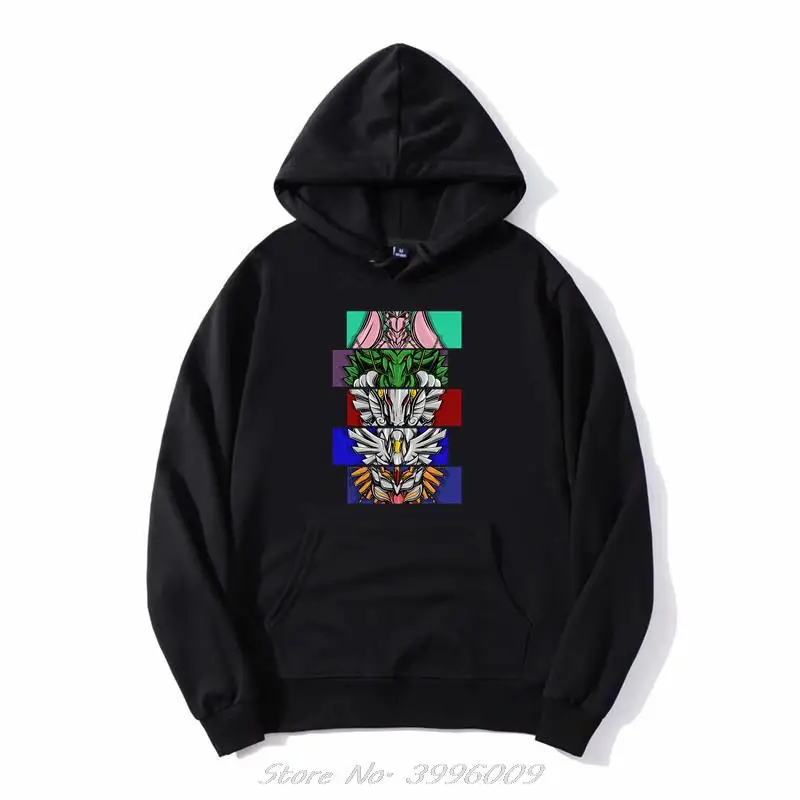 

Men Knights Of The Zodiac Manga Series Black Hoodie Men Unisex Oversize Sweatshirts Zip Up Pullover Hooded Jacket Harajuku