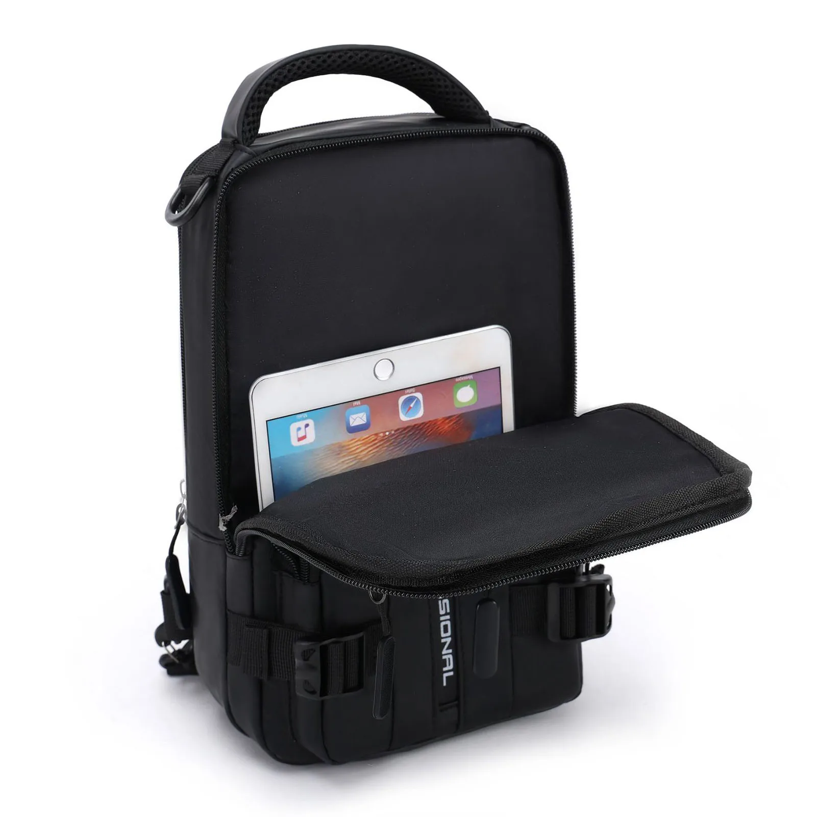 Anti Theft Shoulder Bag With USB Charging Waterproof Crossover Bag For School Business