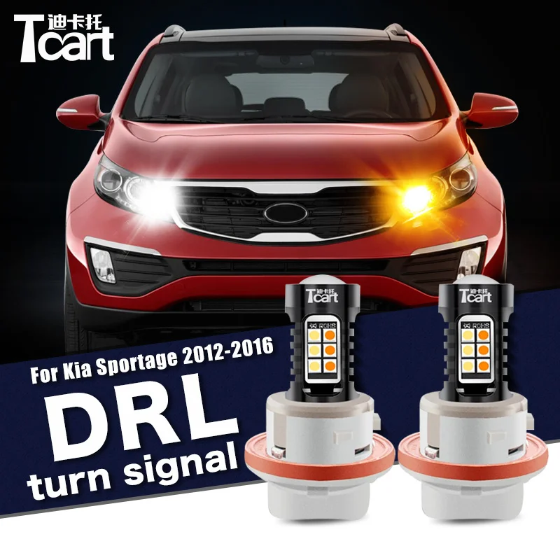 

For Kia Sportage (SL) 2011 2012 2013 2014 2015 2016 2PCS Led drl Daytime Running Light Turn Signal 2IN1 Car accessories