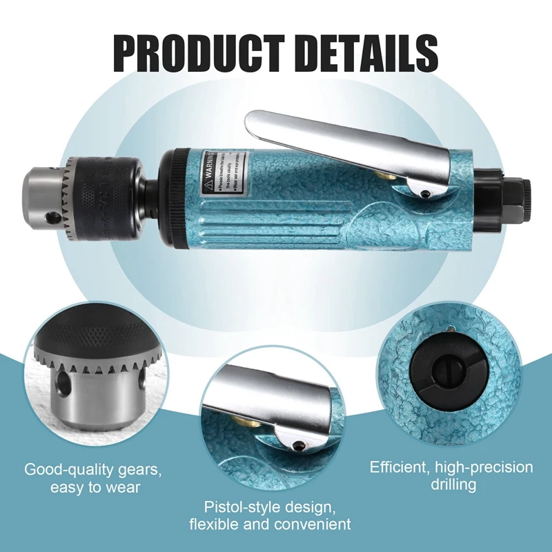 ABHU Tr-5200 22000 об/мин высокоскоростная прямая пневматическая дрель с патроном 1 5-10 мм