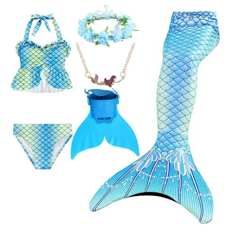 

Swimming Mermaid Tail For Girls Children Beachwear Holiday Swimwear Party Cosplay With Monofin Anime Halloween Costume