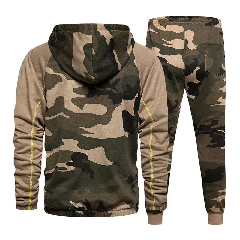 

Y2K 2 Pieces Sets Tracksuit Men Hooded Sweatshirt+pants Pullover Hoodie Sportwear Suit Male Camouflage Joggers Winter Sets