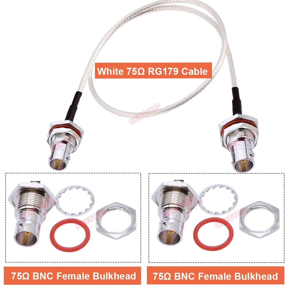 BEVOTOP белый кабель RG179 75 ом BNC Мужской Женский Разъем адаптер перемычка для