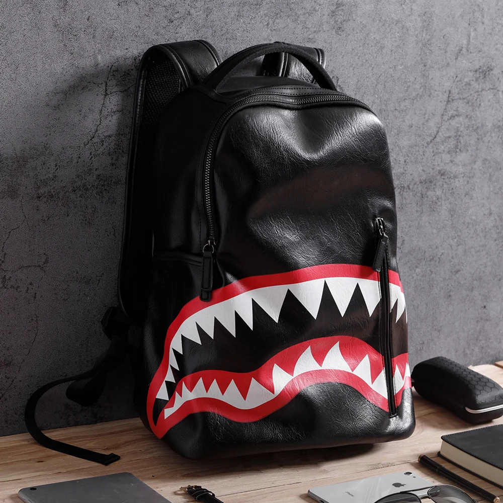 

Leather Backpack Men Large Shoulder Bag Travel Backpack Camouflage Laptop Student School Bags Bagpack Mochila Hombre