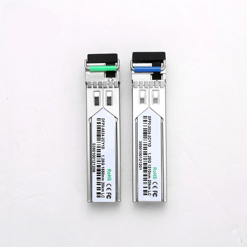 

2PCS 1 pair 1.25G 20km SFP Optic Transceiver 1550/1310nm LC single fiber Module For OLT/ Switch