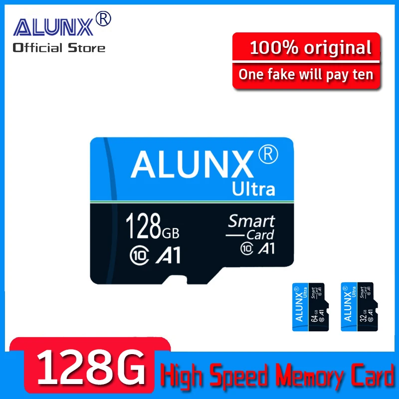 ALUNX 100% Genuine Micro TF SD Card 128GB 64GB 32GB 16GB 8G Memory Card Flash Class 10 Support mobile phones UAV etc card reader