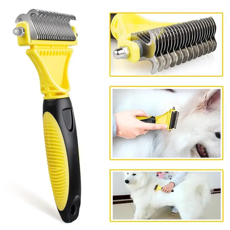 

Stainless Double-sided Pet Cat Dog Comb Brush Large Dogs Open Knot Rake Knife Pet Grooming Products