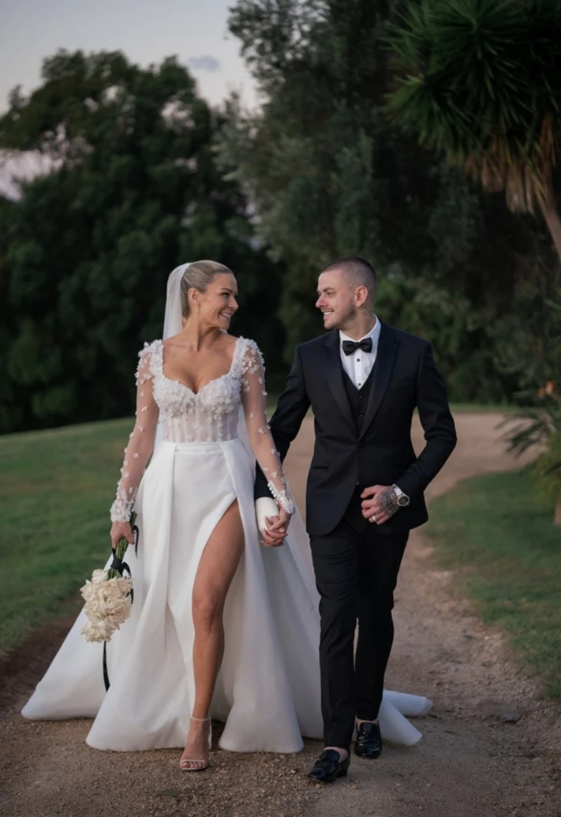 

15085 # изысканное свадебное платье-трапеция со шлейфом и разрезом спереди, современное кружевное платье с открытой спиной и цветочным принтом, свадебное платье