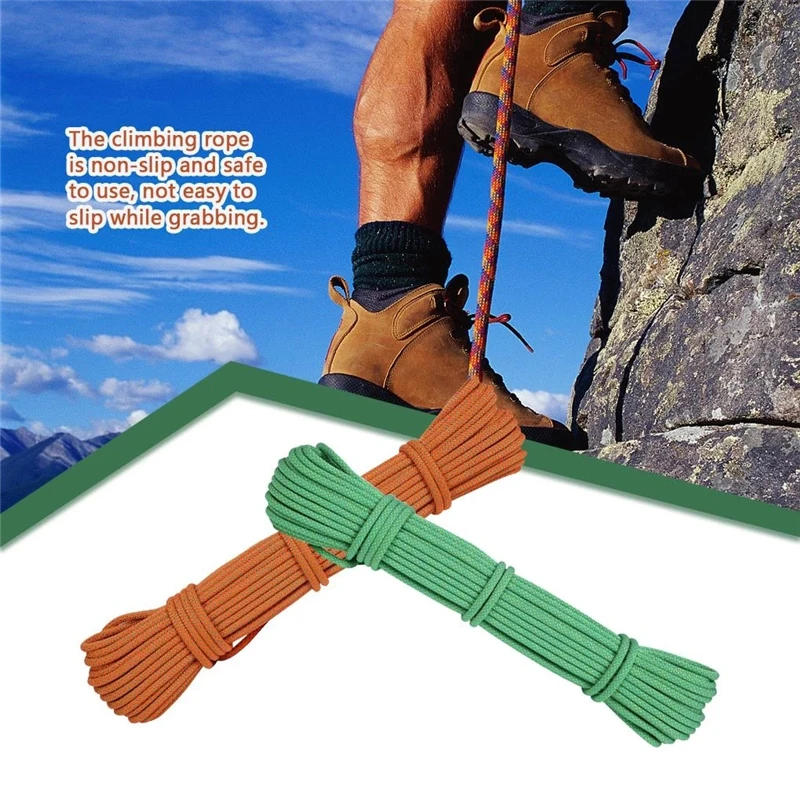 

6mm Outdoor Climbing Rope Survival Paracord Non-slip Downhill Rope Climbing Grabbing Survival Parachute Cord Lanyard 10 Meters