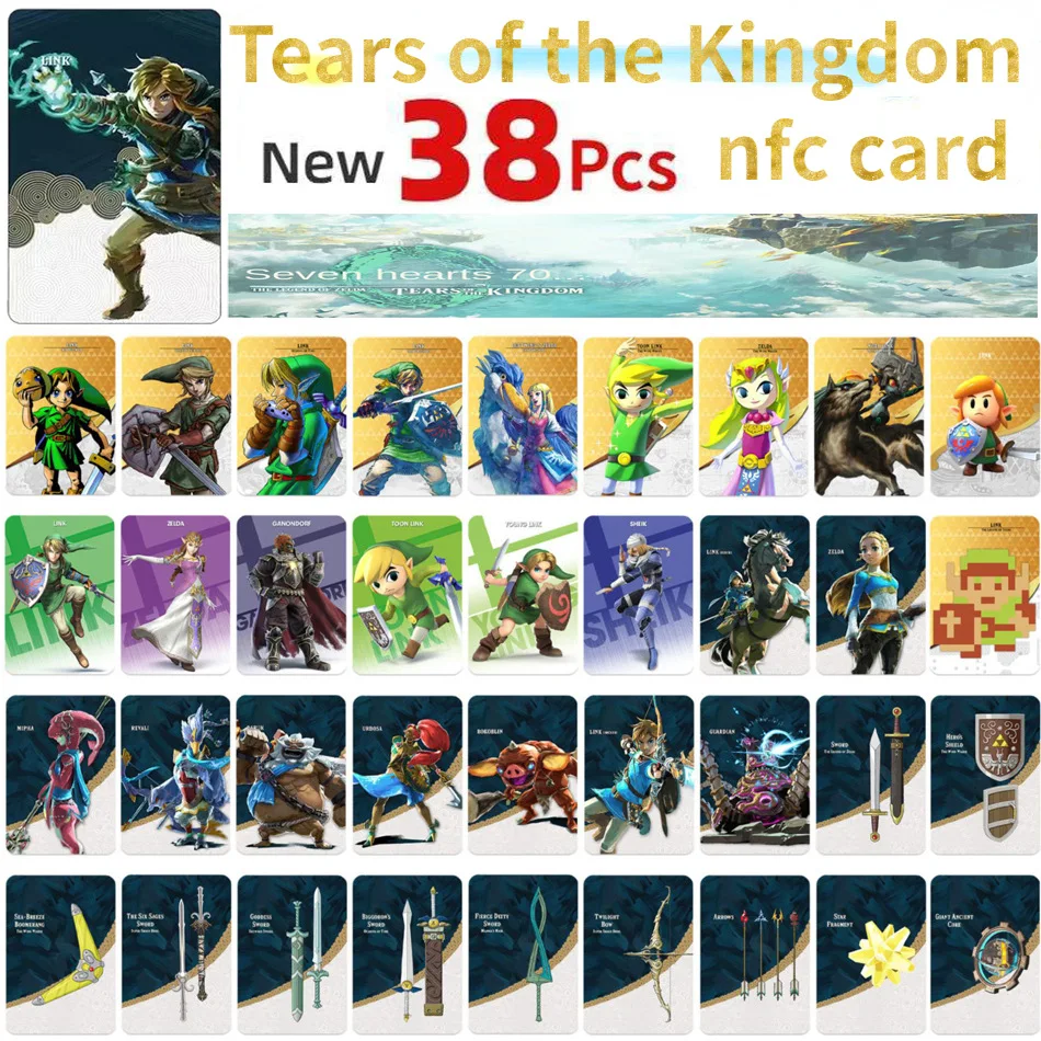 

The Legend of Zelda Tears of The Kingdom Breath of The Wild Amiibo NS Switch with NFC Applicable To Skyward Sword Linkage Card