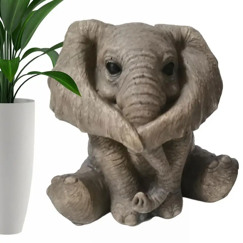 

Creative Small Elephant Doll Figurine For Garden Planters Decoration Lucky Elephant Statue Home Office Desk Indoor Decor Crafts