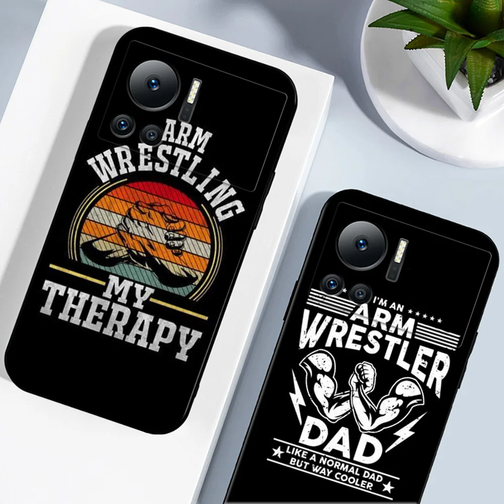 Чехол для infinix note 12 VIP X672 силиконовый чехол телефона черный из ТПУ борьба на руку