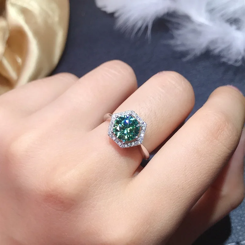 

Genuine 925 Sterling Silver Emerald Ring for Women Origin Wedding Bands Emerald Jewelry Gemstone Engagement Anel Rings Females